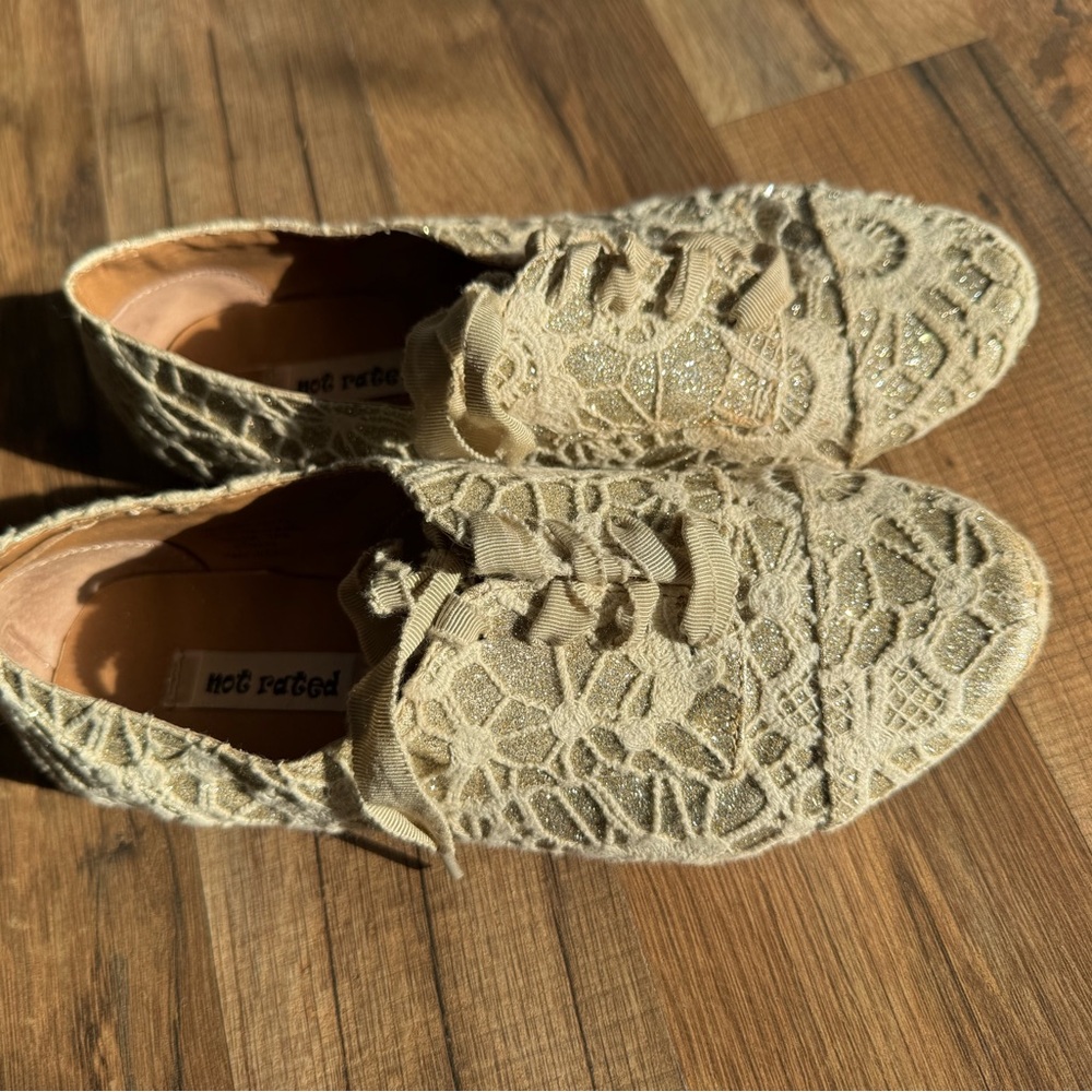 Not Rated Kids Gold Sparkle Dress Shoes